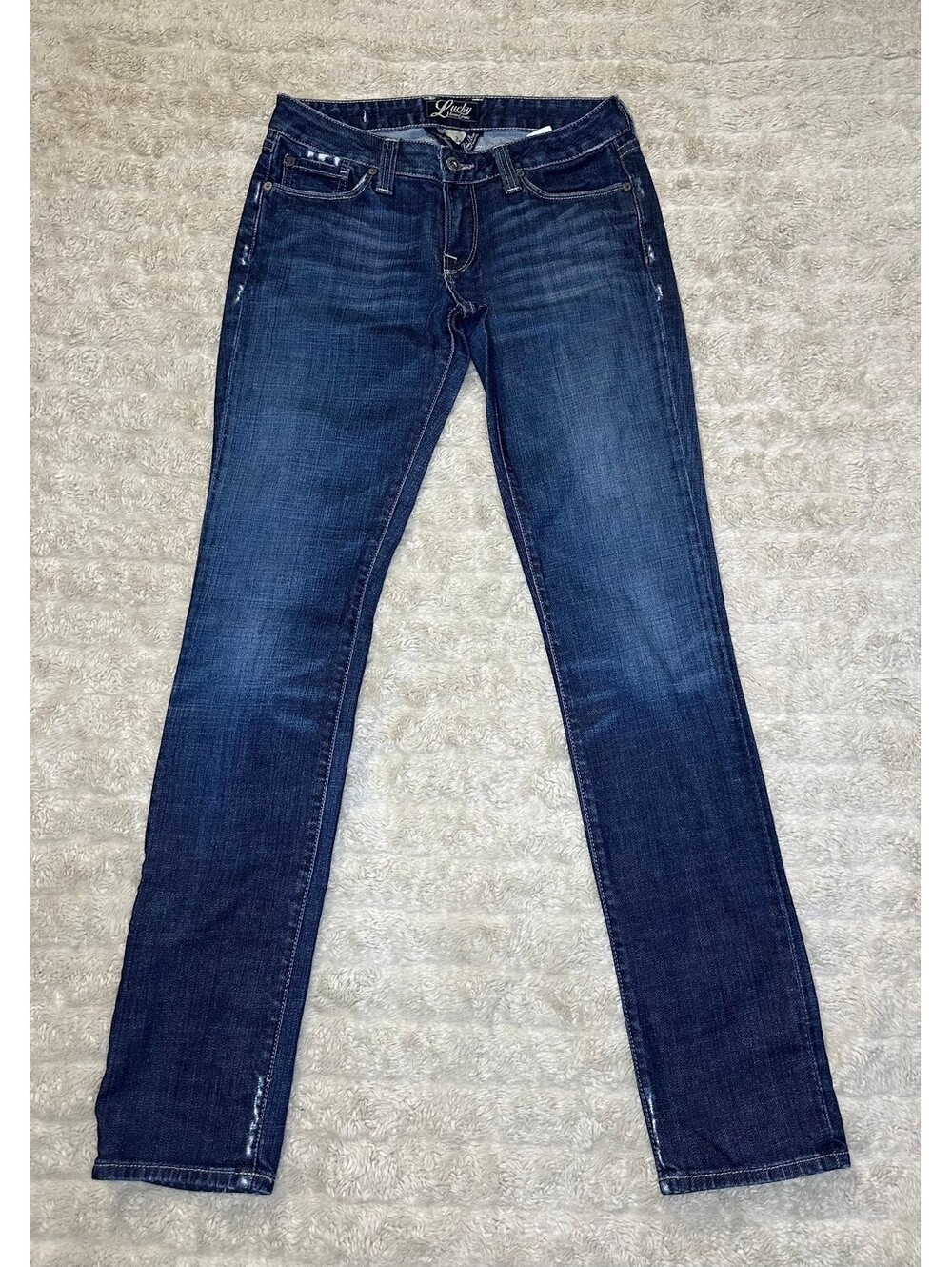 Vintage Lucky Brand Gene Montesano distressed low-rise denim jeans Size 2/26 Y2K